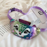 Kids Elk Print Waist Fanny Pack Belt Pouch 5 Colors