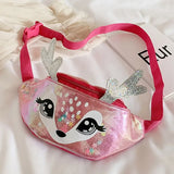 Kids Elk Print Waist Fanny Pack Belt Pouch 5 Colors