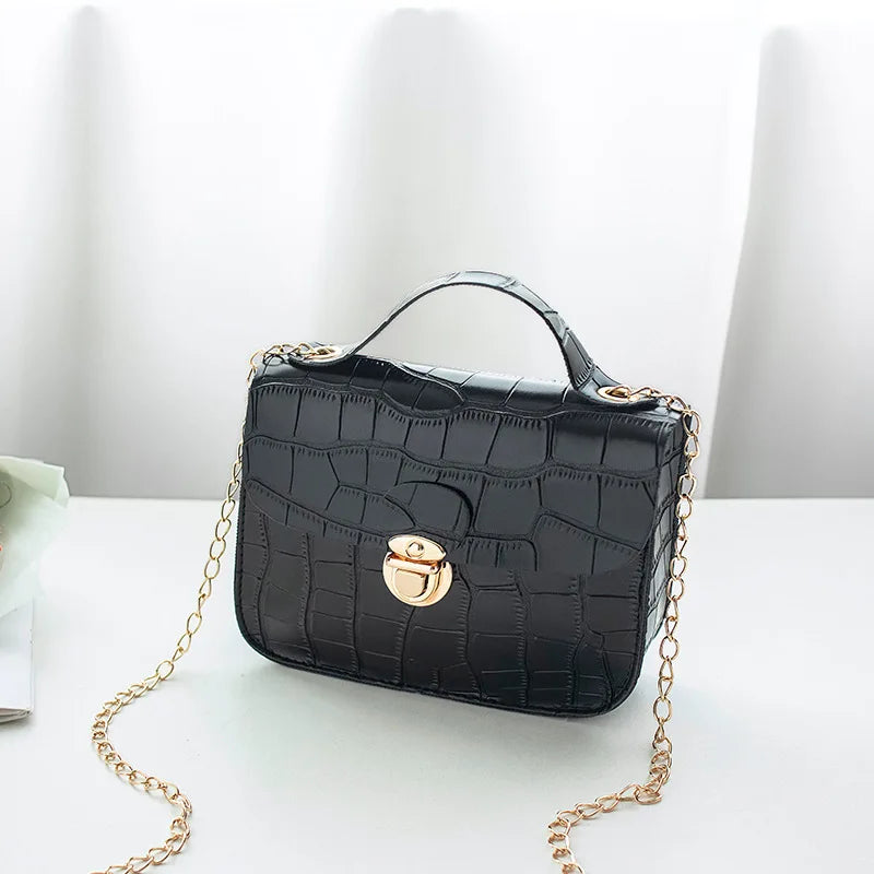 Crocodile Pattern Small Square Bag Shoulder Bags for Women