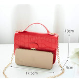 Crocodile Pattern Small Square Bag Shoulder Bags for Women