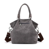 Kvky Large Pocket Canvas Casual Tote Bag for Women