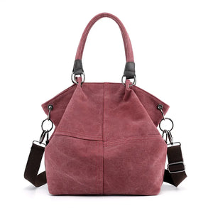 Kvky Large Pocket Canvas Casual Tote Bag for Women