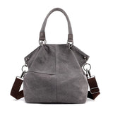 Kvky Large Pocket Canvas Casual Tote Bag for Women