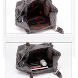 Kvky Large Pocket Canvas Casual Tote Bag for Women