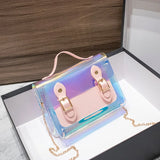 Double Buckle Sequined PVC Jelly Crossbody Shoulder Bag