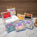 Double Buckle Sequined PVC Jelly Crossbody Shoulder Bag