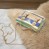Double Buckle Sequined PVC Jelly Crossbody Shoulder Bag