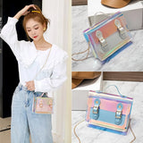 Double Buckle Sequined PVC Jelly Crossbody Shoulder Bag