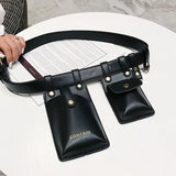 Women's Leather Belt Bag Shoulder Chest Fanny Pack