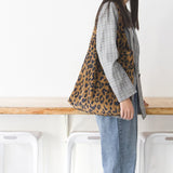 Leopard Print Ladies Cloth Bag Women Shopping Tote Foldable Eco Reusable