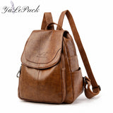 Women Backpack High Leather Travel School Bags for Girls