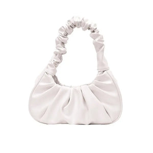 Women Hobo Pleated Tote Bag Candy Underarm Bag Small Handbag And Purses Shoulder