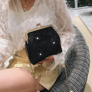 Vintage Hollow Female Bag Diamond Evening Purse for Wedding Party