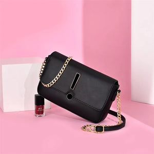 Classic Plaid Leather Women Messenger Shoulder Bag