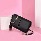 Classic Plaid Leather Women Messenger Shoulder Bag