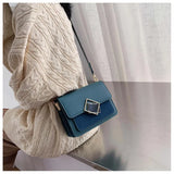Leather Crossbody Bag with Wide Strap Lock Handbag