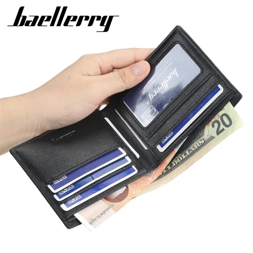 Men Short Wallet Vintage Slim Mens Wallet Business Male Purse PU Leather