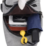 Men's Shoulder Bag Sling Chest Pack Canvas USB Charging Sports Crossbody Handbag