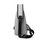 Men's Travel Crossbody Chest Bag USB Charging Headphone Plug Messenger