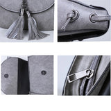 Mini Women Messenger Bag PU Leather Tassel Shoulder Clutch Crossbody Tote