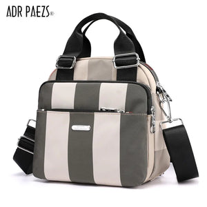 Lady Crossbody Shoulder Bag Lightweight Nylon Waterproof Stripe