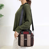 Lady Crossbody Shoulder Bag Lightweight Nylon Waterproof Stripe