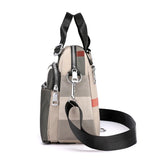 Lady Crossbody Shoulder Bag Lightweight Nylon Waterproof Stripe