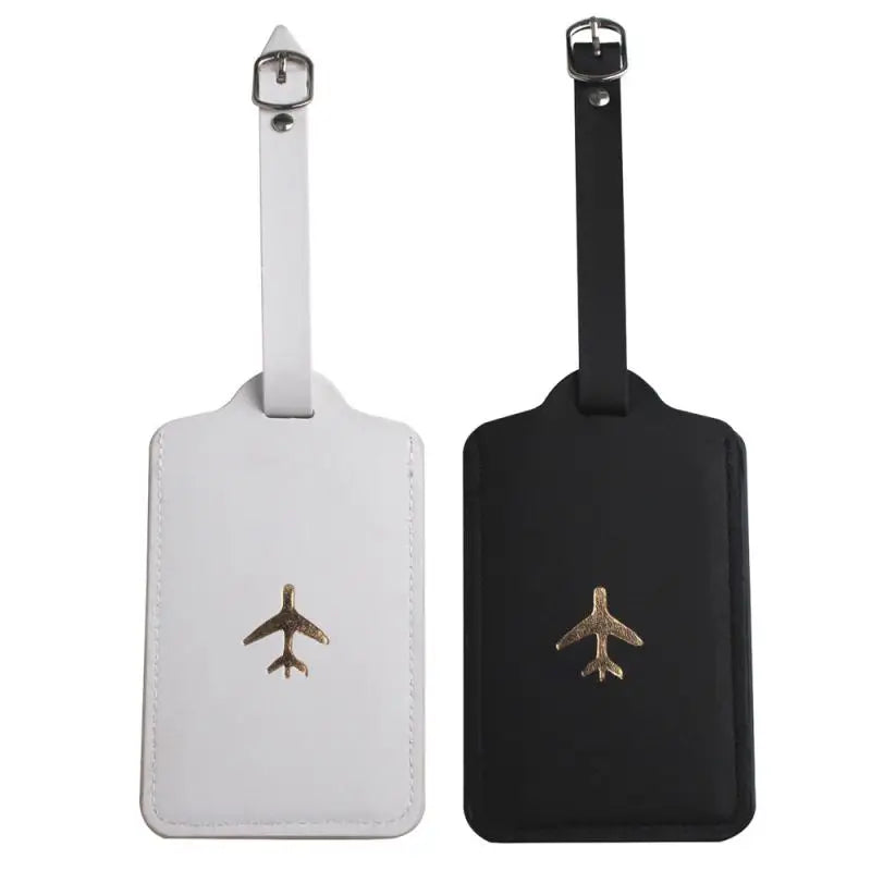 2pcs Passport Cover & Luggage Tag Set PU Leather Travel Accessories