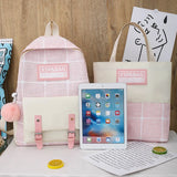 Canvas School Bag For Teen Girls High Student Women Book Bags