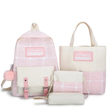 Canvas School Bag For Teen Girls High Student Women Book Bags