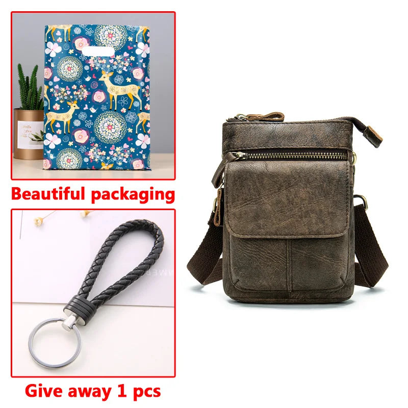 Arrival Leather Men Waist Packs Phone Pouch Bags Waist Bag Male