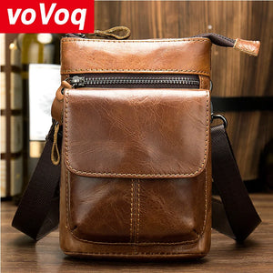 Arrival Leather Men Waist Packs Phone Pouch Bags Waist Bag Male