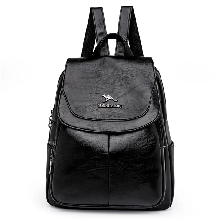 Studded Leather School Backpack for Teen Girls, Small Travel Shoulder Bag