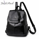 Studded Leather School Backpack for Teen Girls, Small Travel Shoulder Bag