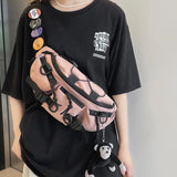 Japanese Harajuku Tooling Chest Bag Canvas Messenger Bag