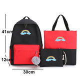 Cartoon Print Girls Backpack Set School Bags Kids Travel Backpack 4pcs