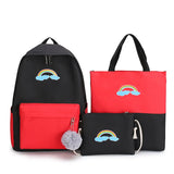 Cartoon Print Girls Backpack Set School Bags Kids Travel Backpack 4pcs