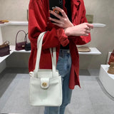 Soft Leather Bucket Handbag for Women Large Capacity Shoulder Bag
