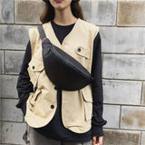Canvas Waist Bag Unisex Chest Bag Casual Travel Fanny Pack Banana Pocket