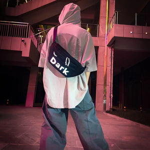 Casual Waist Bag Phone Pouch Hip Hop Chest Bag Reflective Strip Belt Pack