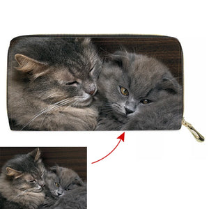 Custom Pet Picture Long Wallet Clutch Bag