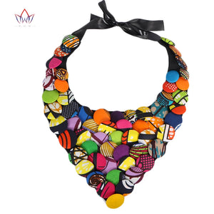 African Ankara Button Triangle Necklace African Clothing