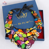African Ankara Button Triangle Necklace African Clothing