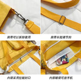 Canvas Double Front Pockets Ladies Shoulder Bag