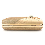 Golden Evening Clutch Bag Wallet Classic Wedding Handbag Bridal Chain Purse