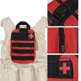 Tactical First Aid Kit Molle Rip-Away EMT Pouch Bag Red