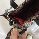 Waterproof Shoulder Bag Canvas Floral Mini Tote Female Crossbody Bags