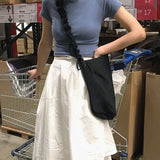 Female Canvas Drawstring Shoulder Bag for School
