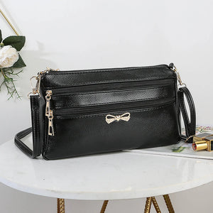 Women's Shoulder Bag Wax Leather Multi-layer Large-capacity Crossbody