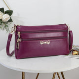 Women's Shoulder Bag Wax Leather Multi-layer Large-capacity Crossbody